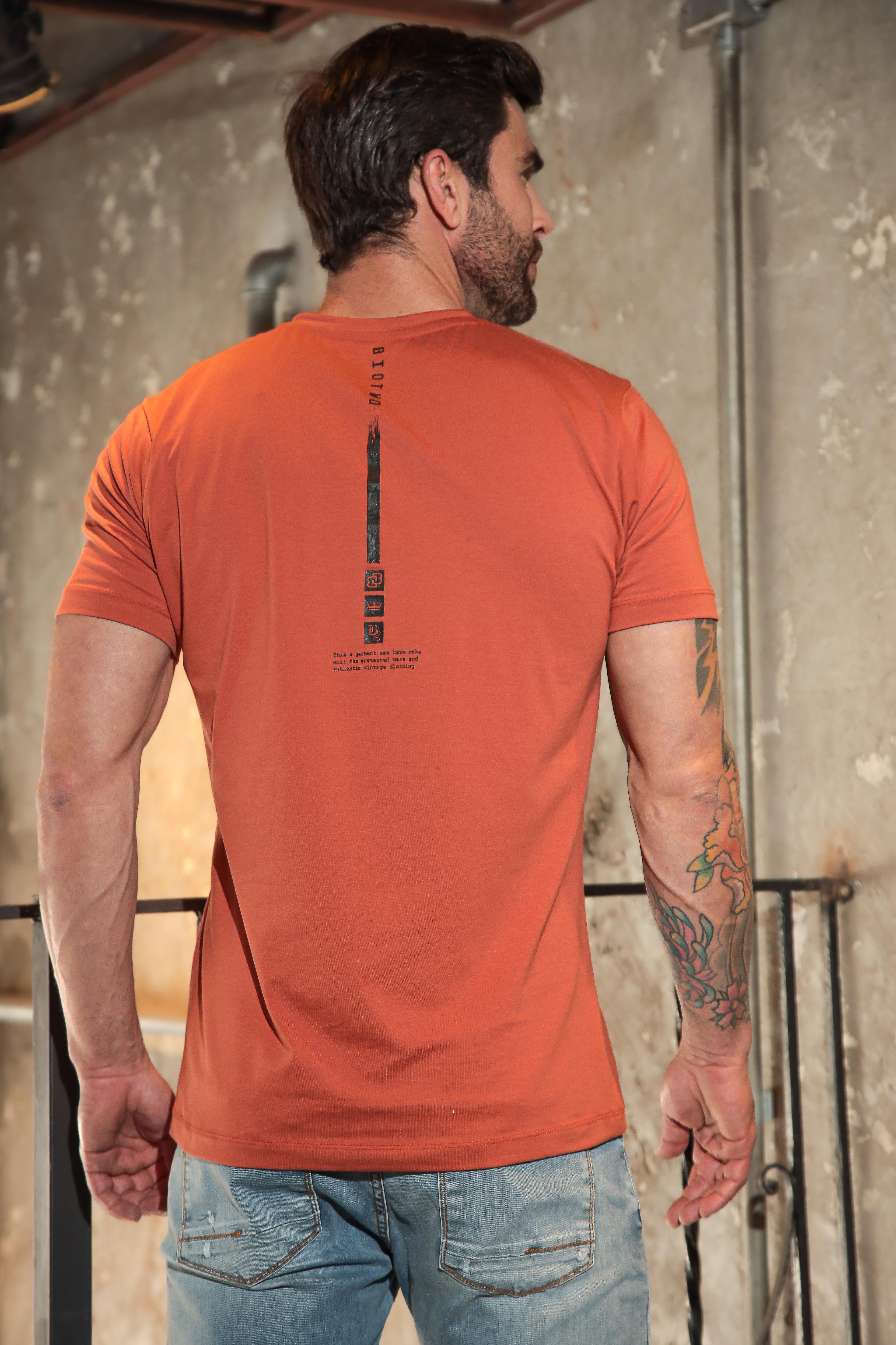 Camiseta slim fio egípcio estampa costas