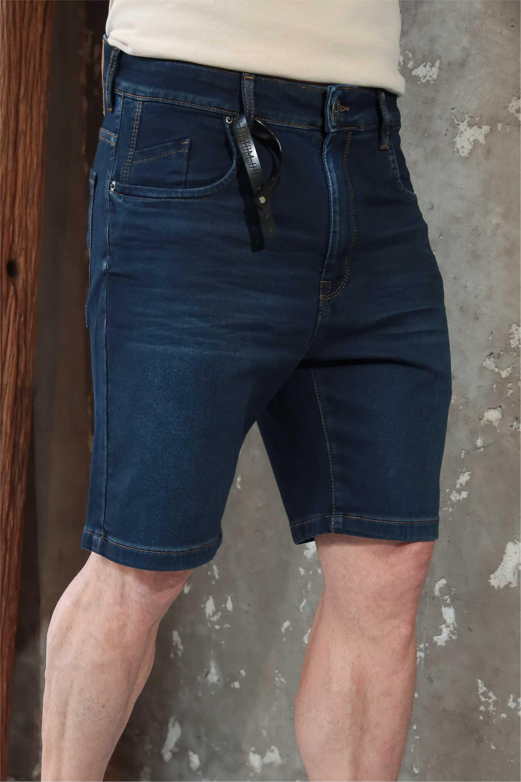 Bermuda jeans azul escuro