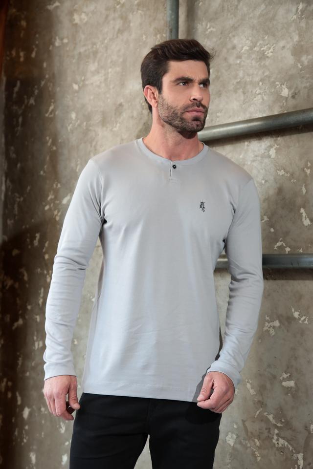 Camiseta manga longa em fio egípcio premium