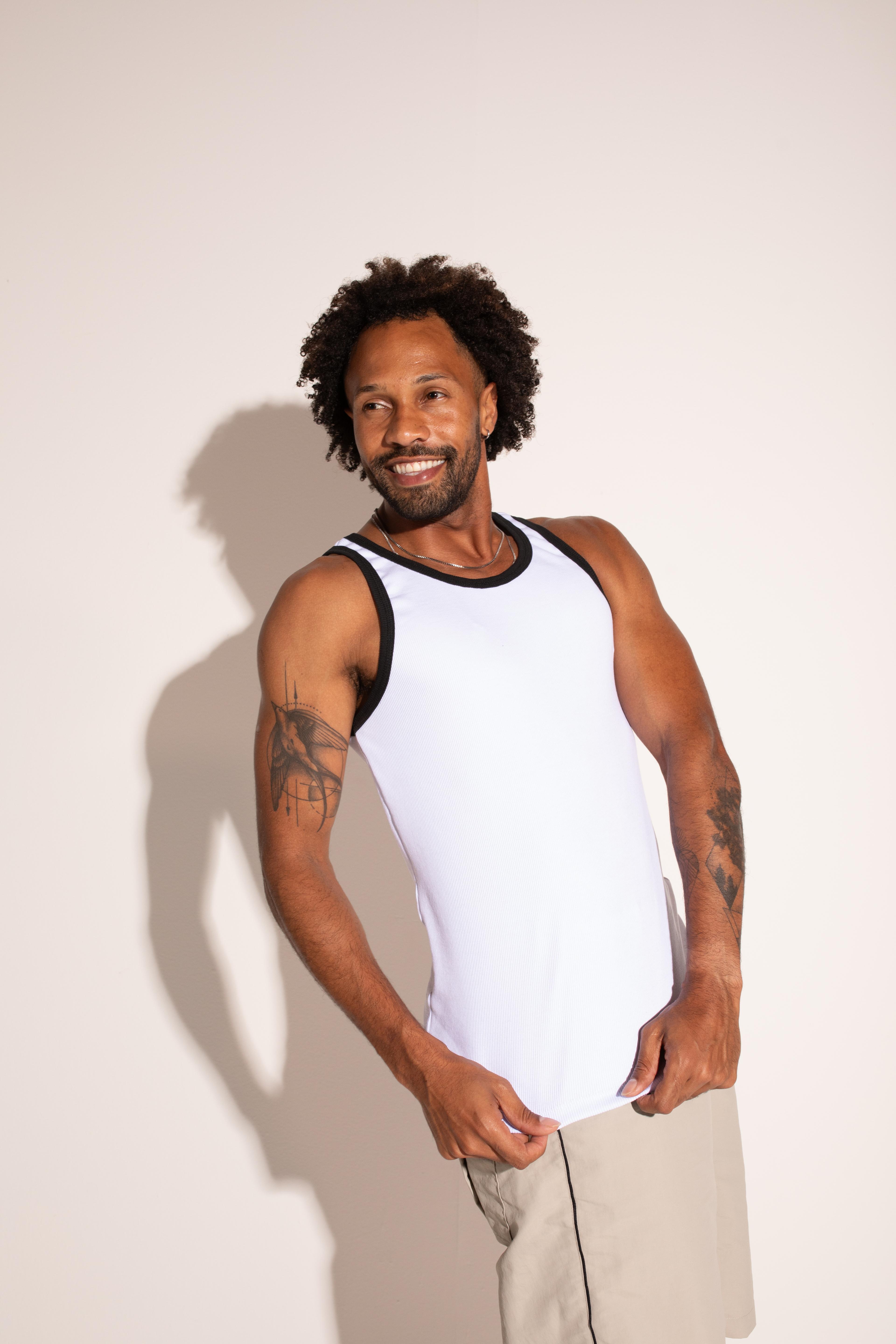 Regata slim canelada lisa/bicolor