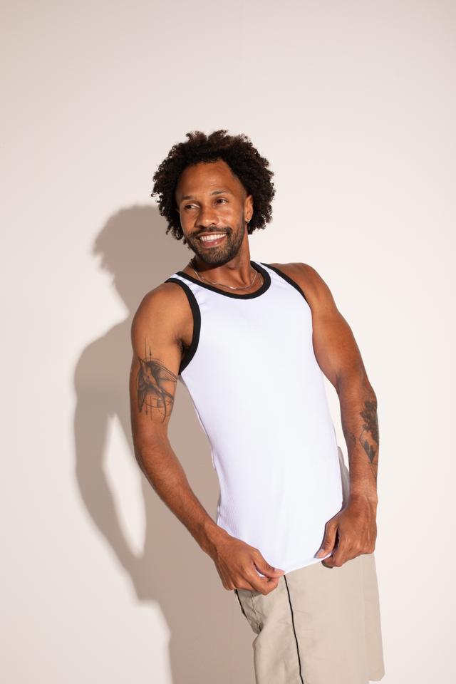 Regata slim canelada lisa/bicolor