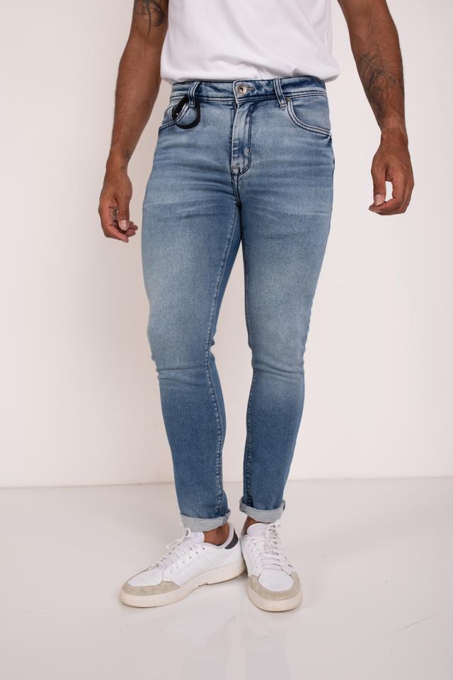 Calça jeans skinny azul médio