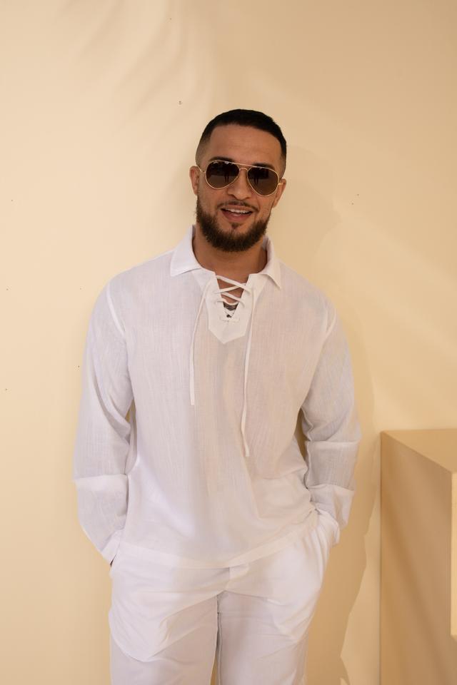 Camisa linho amarração